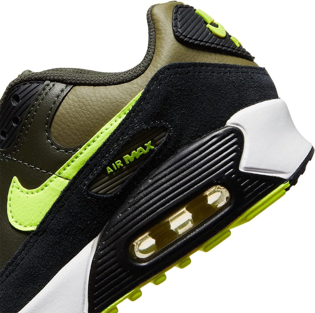 Nike Air Max 90 LTR Big Kid Medium Olive/Volt/Black/Sequoia 5.5 B288