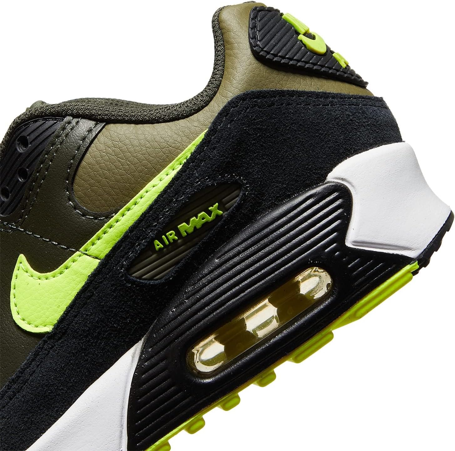 Nike Air Max 90 LTR Big Kid Medium Olive/Volt/Black/Sequoia 5.5 B288