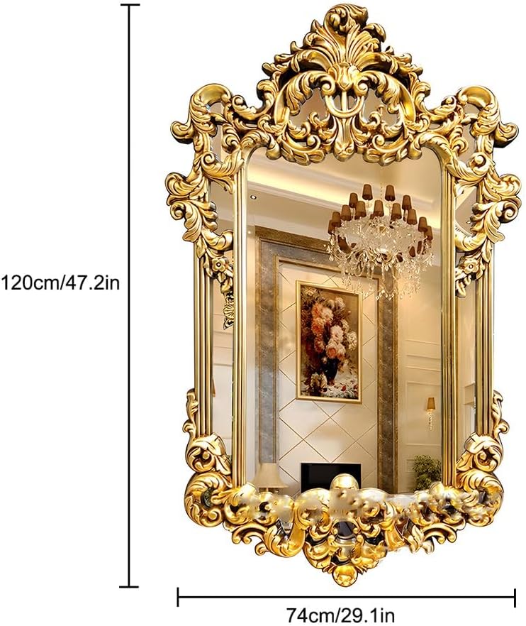 SOYDAN Antique Ornate Gold Wall Mirror with Resin Frame H8264