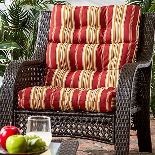 Greendale Home Fashions High Back Chair Cushion, Roma Stripe S401812