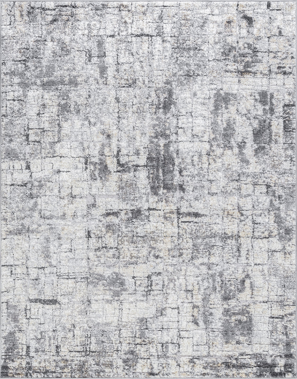 Contemporary 8x10 Abstract Beige Gray Area Rug Y98920