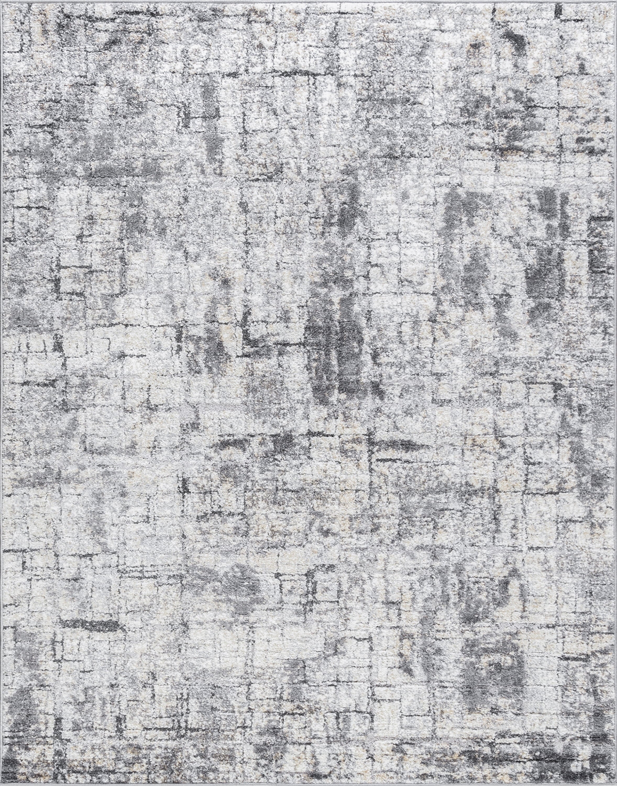 Contemporary 8x10 Abstract Beige Gray Area Rug Y98920