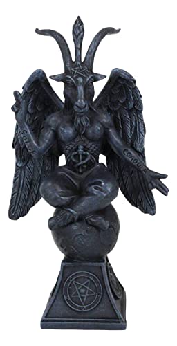 Ebros Large 16" Tall Sabbatic Goat Idol Samael Lilith Baphomet Seated Statue Wicca Occultic Illuminati Sculpture The Horned God Figurine