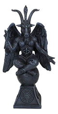 Ebros Large 16" Tall Sabbatic Goat Idol Samael Lilith Baphomet Seated Statue Wicca Occultic Illuminati Sculpture The Horned God Figurine