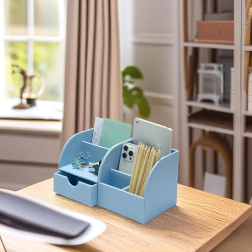 UnionBasic Desk Organizer Leather Pen Holder Storage Box, Black C712