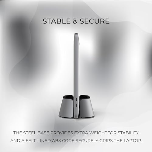 HumanCentric Vertical Laptop Stand for MacBook Pro and Other Laptops, Aluminum, Black C3536
