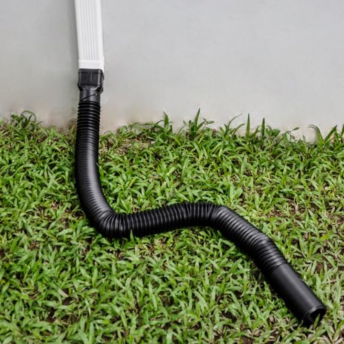 7ft Flexible Gutter Downspout Extension, 3" Drainage Pipe, Black, 1-Pack W36174