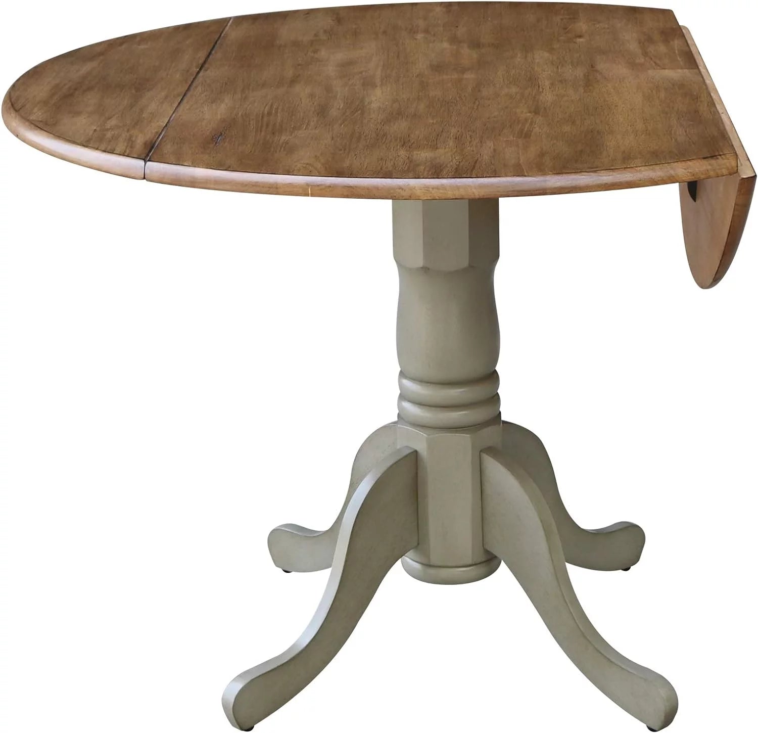Inch Dual 42 Drop Leaf Dining Table, Distressed Hickory/Stone K77012