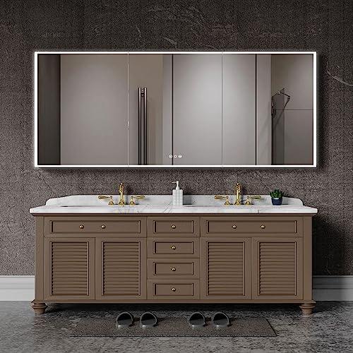 Medicine Cabinet with Mirror, Outlets & USB, Defogger, 42"W x 36"H, Silver V7989