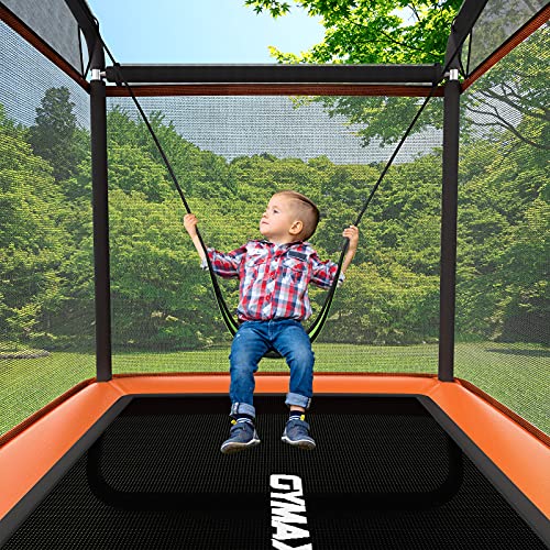 GYMAX 6FT Toddler Trampoline with Swing & Safety Net, Indoor/Outdoor C259094