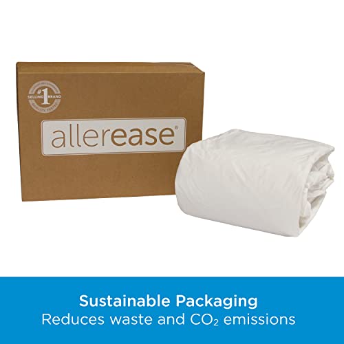 AllerEase Waterproof Mattress Protector Queen Size Polyester Zip Cover I9960