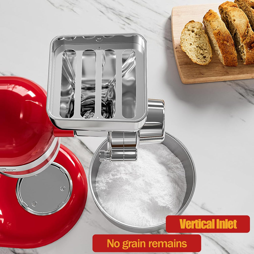 Grain Mill Attachment for KitchenAid Stand Mixer, 12-Level Adjustable, All Metal Z665