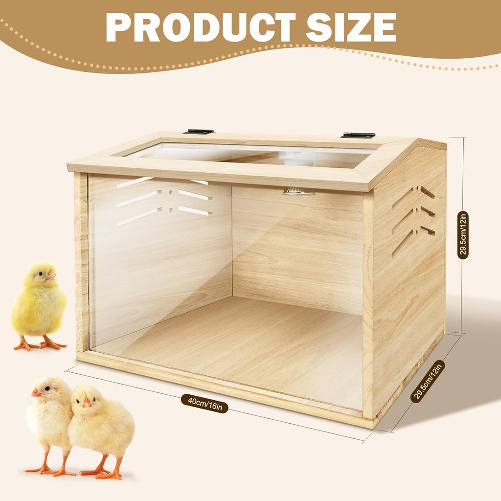 Chicken Brooder Box for Chicks, Small Coop, 15.7 x 12 x 12 inches I32556
