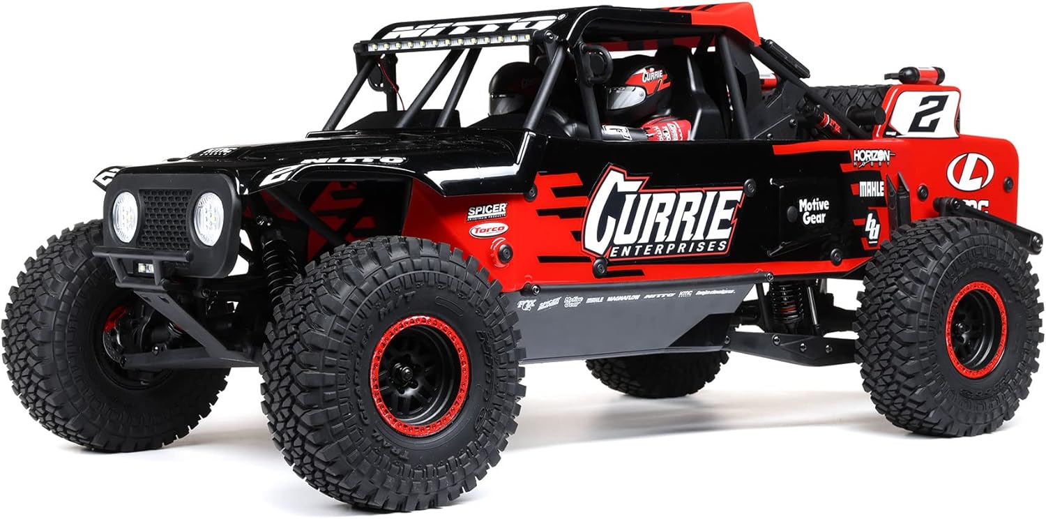 Losi RC Truck 1/10 Hammer Rey U4 4 Wheel Drive Rock Racer Brushless RTR Battery and Charger Not Included with Smart and AVC Red LOS03030T1
