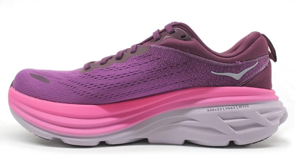 HOKA ONE ONE Bondi 8 Wide Women's Running Shoes, Pink, 7.5 I7764