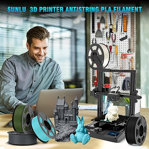 SUNLU PLA 3D Printer Filament 1.75mm, Neatly Wound, Dimensional Accuracy +/- 0.02 mm, 1KG, Black+Grey L314167