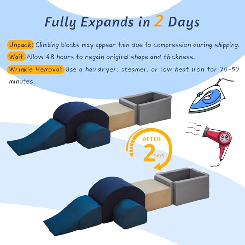 7 Pieces Climbing Toys and Blocks Soft Foam Climber Playset for Toddlers Ages 1-3 K6925