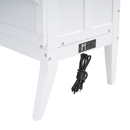 Queen Size Murphy Bed with Bookcase and Drawer, White Q904