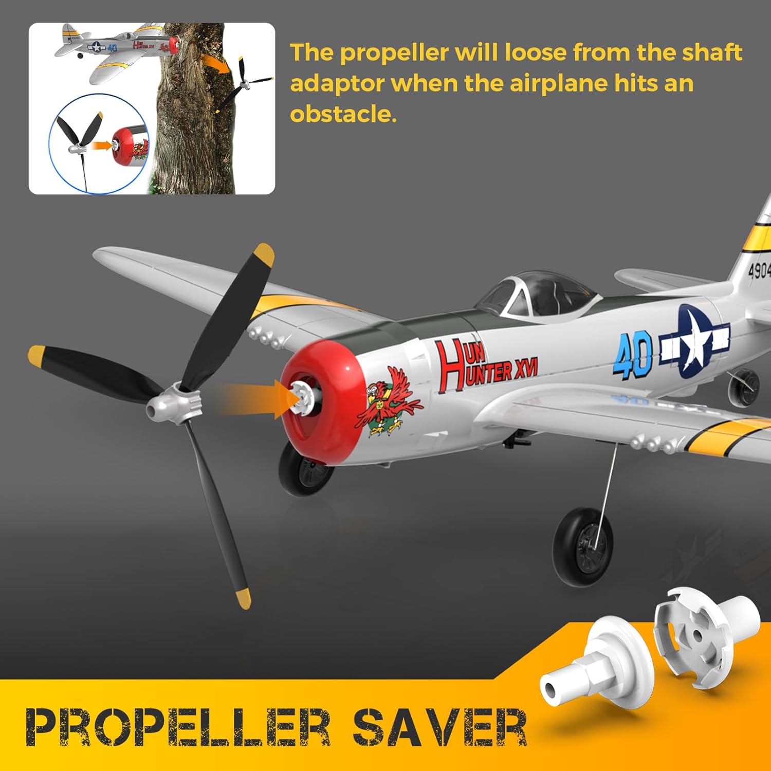 CKYSCHN VOLANTEXRC P-47 4CH RC Airplane RTF with Xpilot for Adults K786568