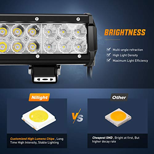 Nilight 22Inch 480W Triple Row LED Light Bar Combo Waterproof Off Road Driving Lighting with Wiring Harness Z9160