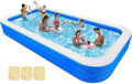 Inflatable Swimming Pool, 145" X 74" X 22" Extra Larger Thickened Blow-Up Pool for Adults, Family, Family Swimming Pool for Garden, Backyard, Summer Water Party, Indoor Outdoor