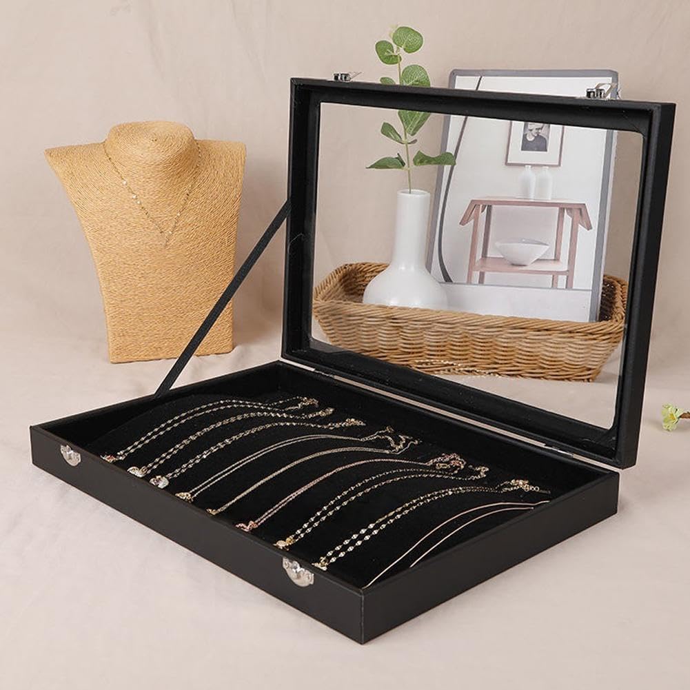 Sunglass Storage Organizer with Clear Lid, 8 Slot Lockable Case Y248