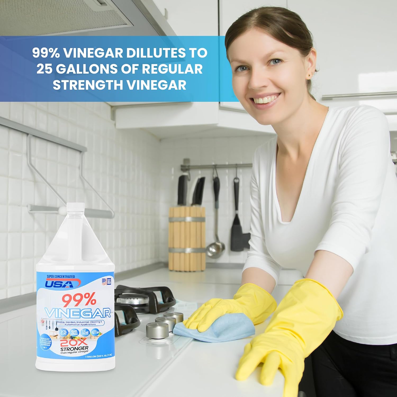99% Pure Vinegar Concentrated Cleaner - 1 Gallon S5251