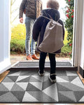 DEXI Front Door Mats for Entryway, Non Slip Washable Entry Doormat, Absorbent Resist Dirt Inside Floor Mat, Low-Profile Entrance Mat, 24"X36", Black