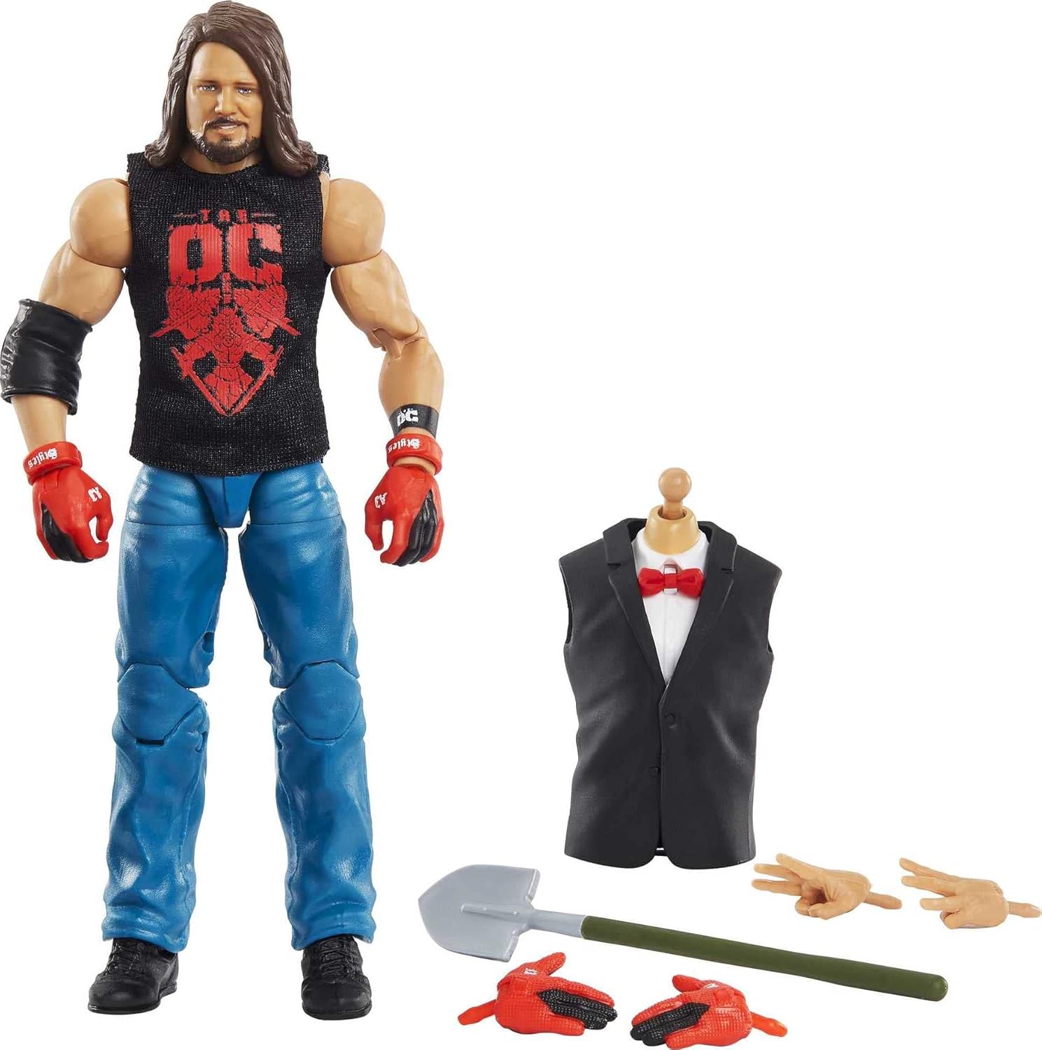 Mattel ​AJ Styles WrestleMania Elite Collection Action Figure with entrance shirt & Vince McMahon Build-A-Figure Pieces, 6-in / 15.24-cm Posable Collectible Gift for Fans Ages 8 Years Old & Up