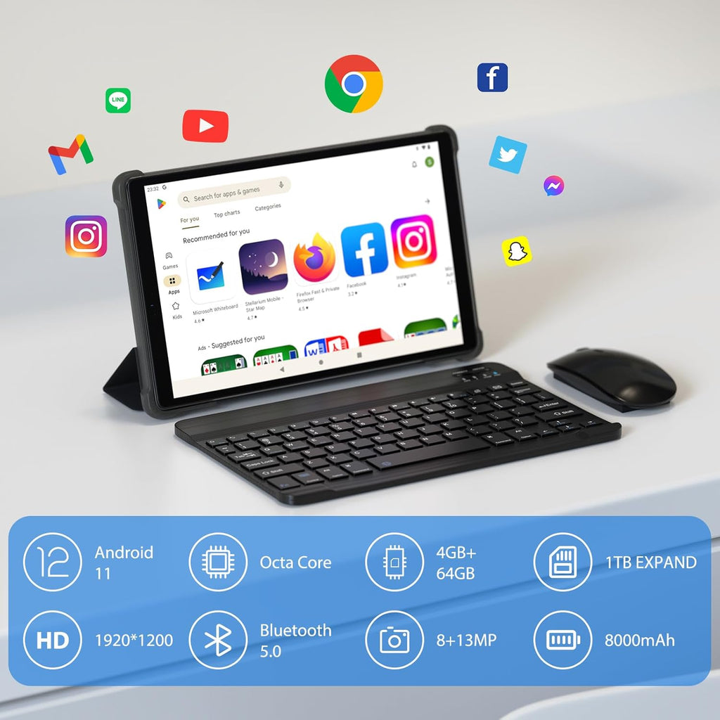 Tablet 10.1 inch Android 4GB+64GB Octa-Core Black P923515