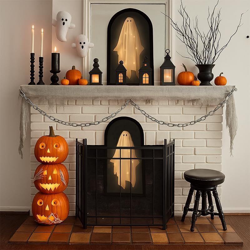 Ghost Mirror with Creepy Eyes for Halloween Decor S17062