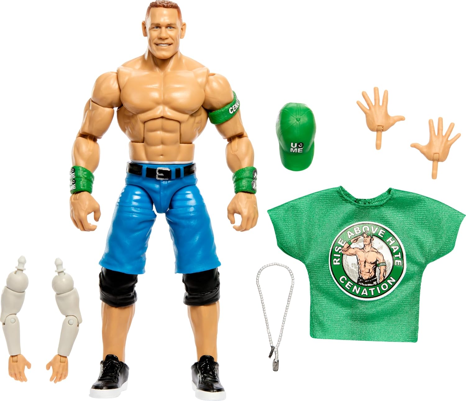 Mattel WWE Elite Collection Action Figure, WrestleMania John Cena with Accessory & Nicholas Build-A-Figure Parts