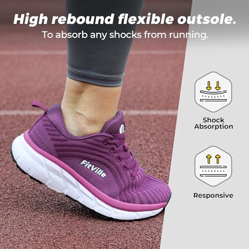 FitVille Women's Wide Toe Box Breathable Running Shoes M586