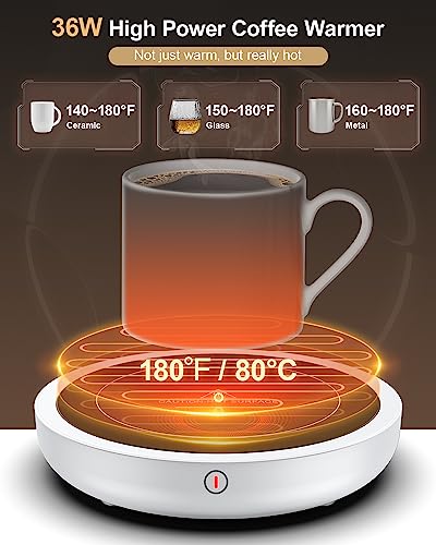 Coffee Mug Warmer, 50W, 3 Temperature Settings, Auto Shut-Off, Black E9446