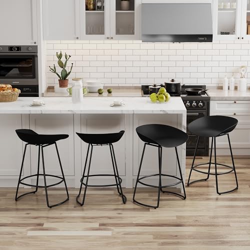 Andeworld Swivel Barstools Set of 4, 30" Bar Height Chairs, White L7842