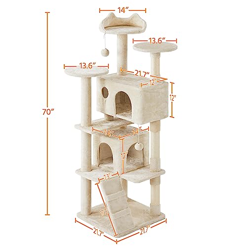 Yaheetech 54in Cat Tree Tower Condo Furniture with Scratch Post Y196