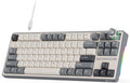 RK ROYAL KLUDGE R87 Pro Wired Mechanical Keyboard with Hot Swappable Knob 75% RGB Backlit Gaming Keyboard 88 Keys TKL Gasket Mounted Custom Keyboard with QMK/VIA and Linear Creamy Switch
