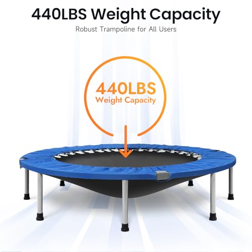 BCAN Foldable Mini Trampoline with Adjustable Foam Handle for Adults O541845