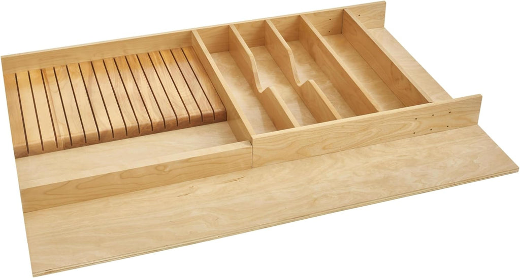 Rev-A-Shelf Wood Trim to Fit Utility/Knife Block Drawer Insert Organizer, Standard, Natural Maple