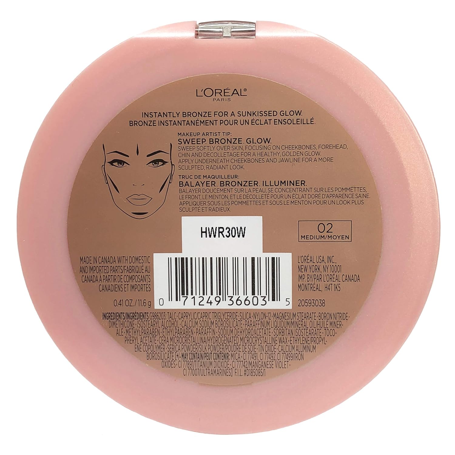 L'Oreal Paris True Match Lumi Bronze It Bronzer, Medium & Light, 0.41 fl oz Z621964