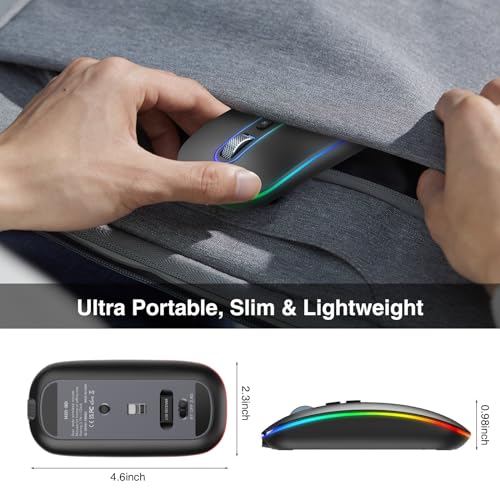 cimetech M01 Wireless Bluetooth Dual Mode Mouse, Rechargeable Ultra Slim, Rose Gold R3832
