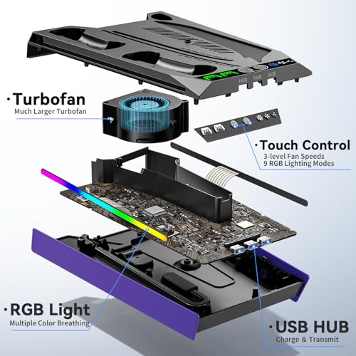 PS5 Stand with Cooling & Charging Station for Disc & Digital Console U78876