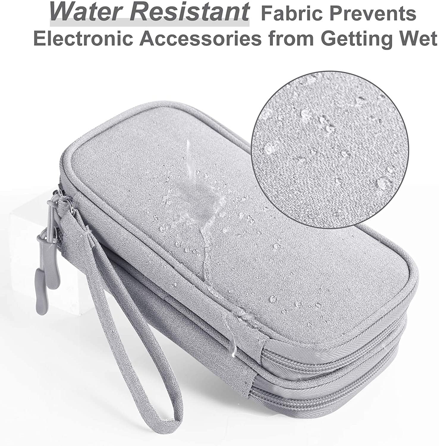 Travel Electronics Organizer Pouch Light Grey Storage Bag B895