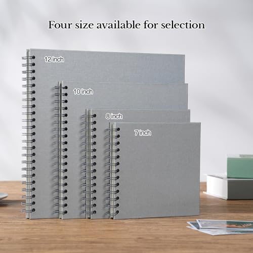 potricher 10 x 10 Inch DIY Scrapbook Album 40 Pages Hardcover Kraft Paper U1353