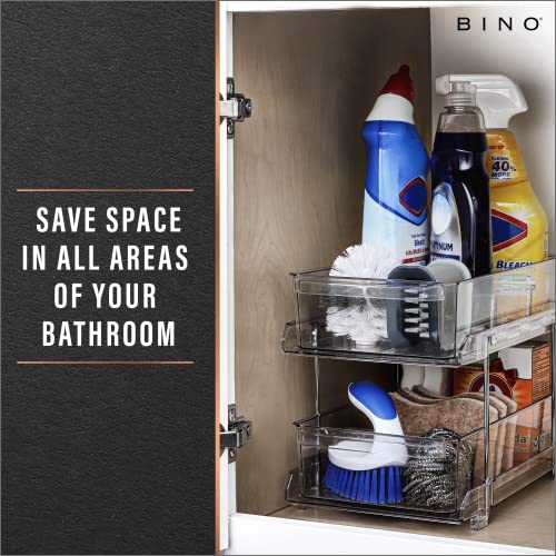 BINO 2 Tier Clear Storage Organizer with Dividers F979