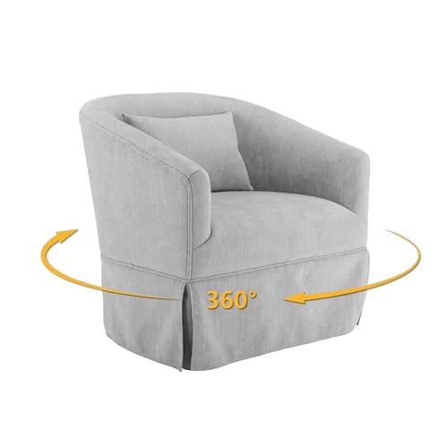 Swivel Accent Armchair with Skirt, Blue W1224