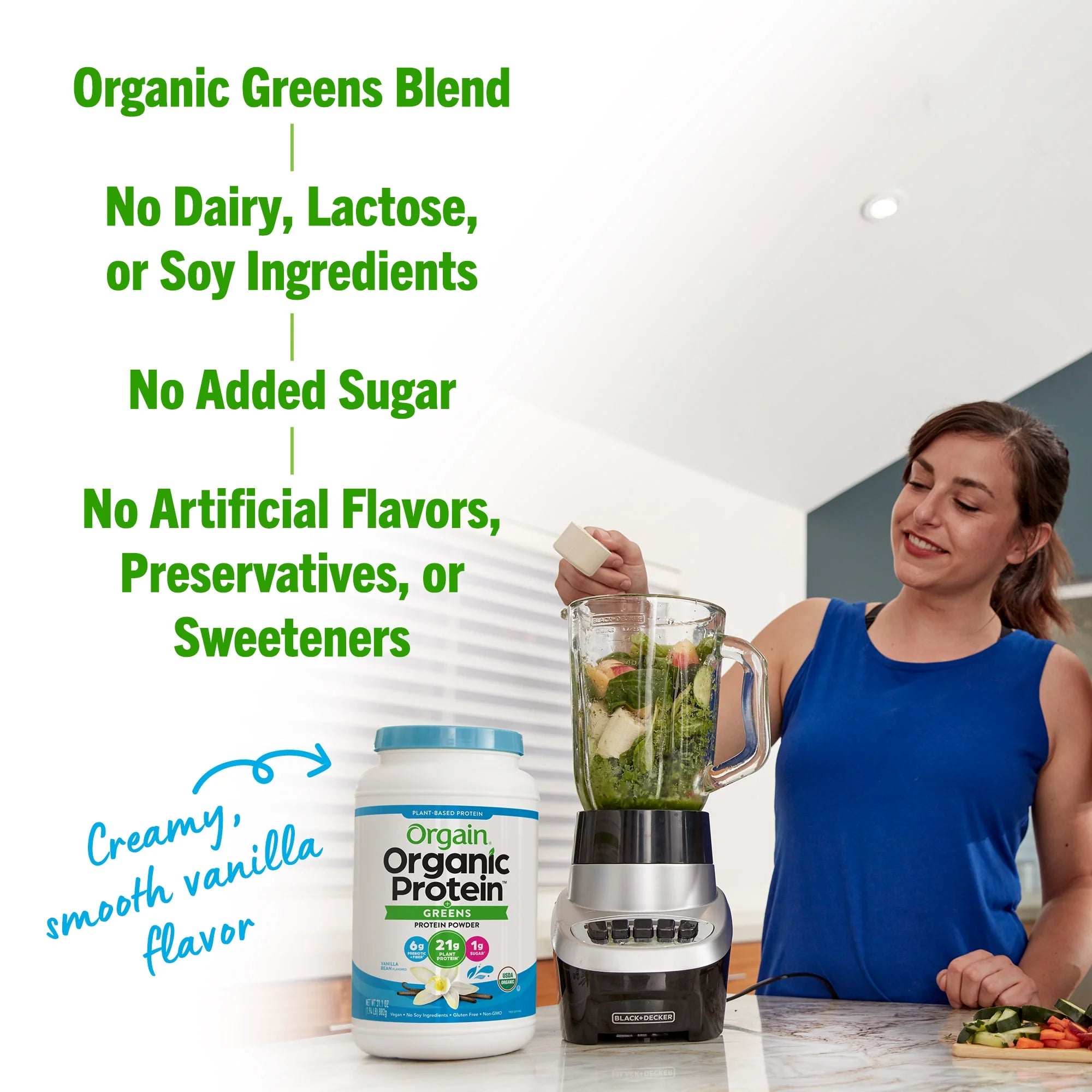 Orgain Organic Vegan Protein & Greens Powder, Vanilla, 1.94lb M81895