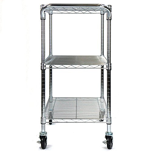 Oceanstar 3-Tier Heavy Duty Utility Cart, Chrome Q63941