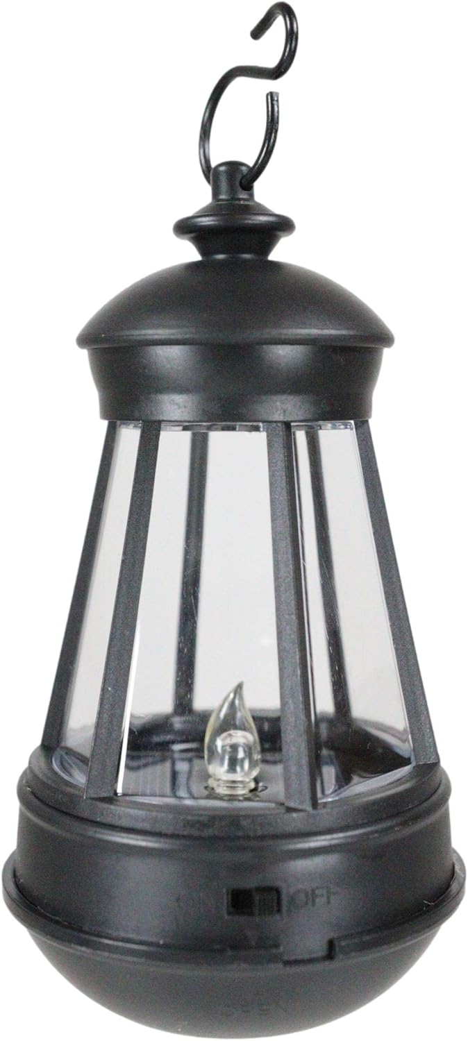 Set of 2 Plastic Solar Hanging LED Lanterns 5.5 Inches Garden Decor D625710