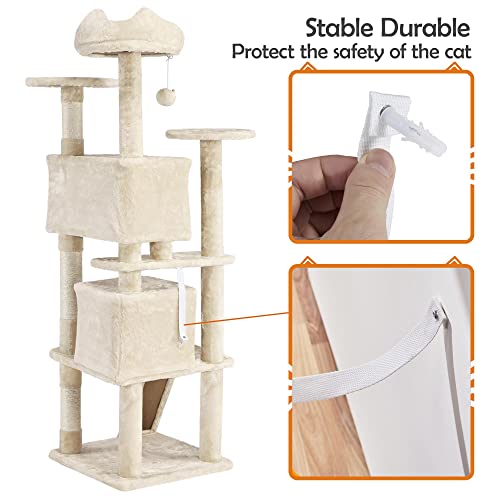 Yaheetech 54in Cat Tree Tower Condo Furniture with Scratch Post Y196